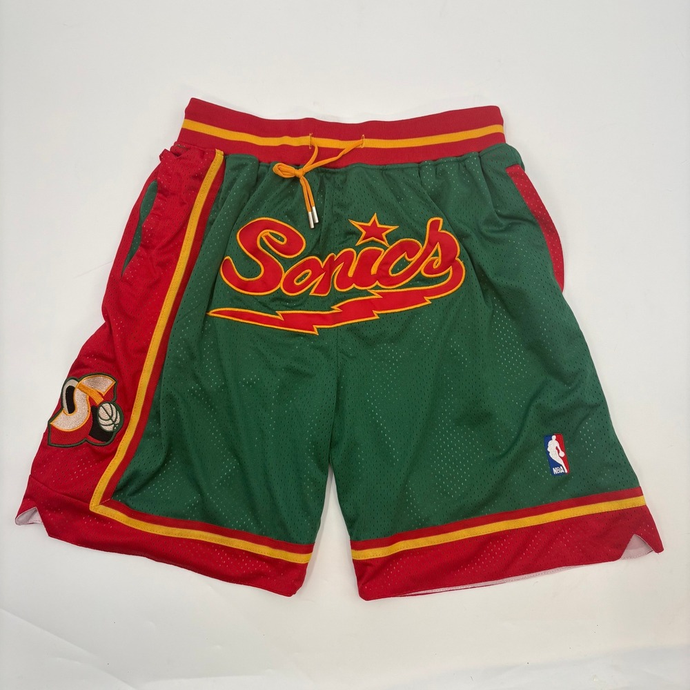 Just Don Seattle SuperSonics 1995-96 Basketball Shorts Green Red Mens 3XL - Picture 1 of 6